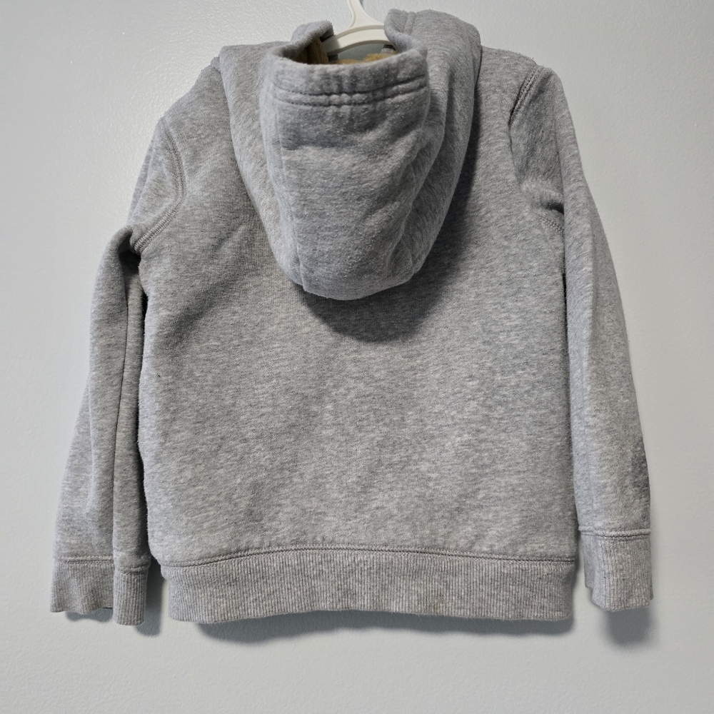 4T Carter’s Gray Fur Lined Zip-Up Hoodie - Picture 2 of 8